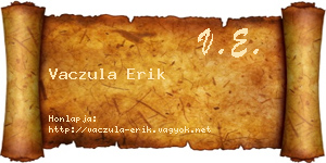 Vaczula Erik névjegykártya